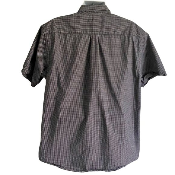 Boca Classics Black White Cotton Short Sleeve Button Down Shirt Men's Large - Picture 5 of 7